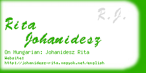 rita johanidesz business card